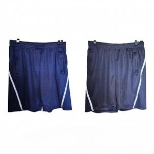 Men’s Real Essentials Athletic Shorts – Medium (2 Pair Bundle – Blue)